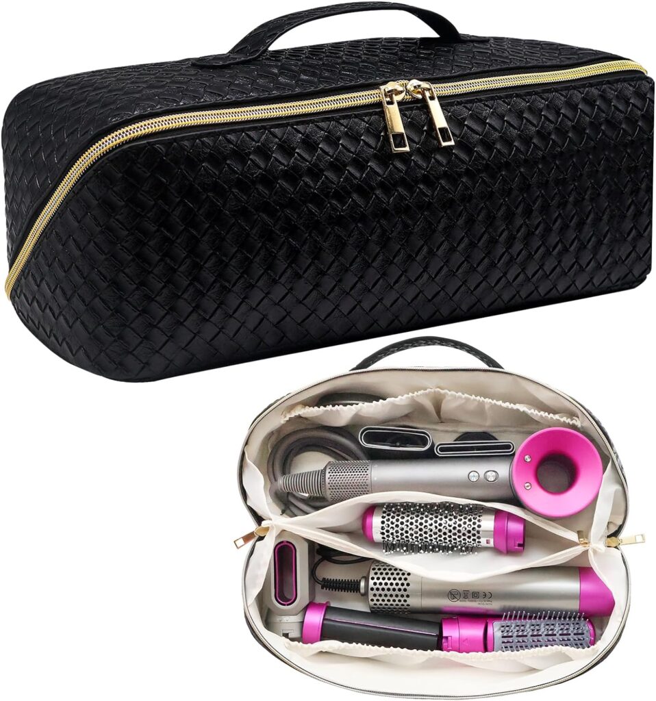 Large-Capacity Airwrap Travel Case for Dyson/Shark Flexstyle, Travel Pouch for Dyson Airwrap/Shark Flexstyle Complete Styler and Attachments, Waterproof Anti-Scratch Travel Bag for Hair Dryer
