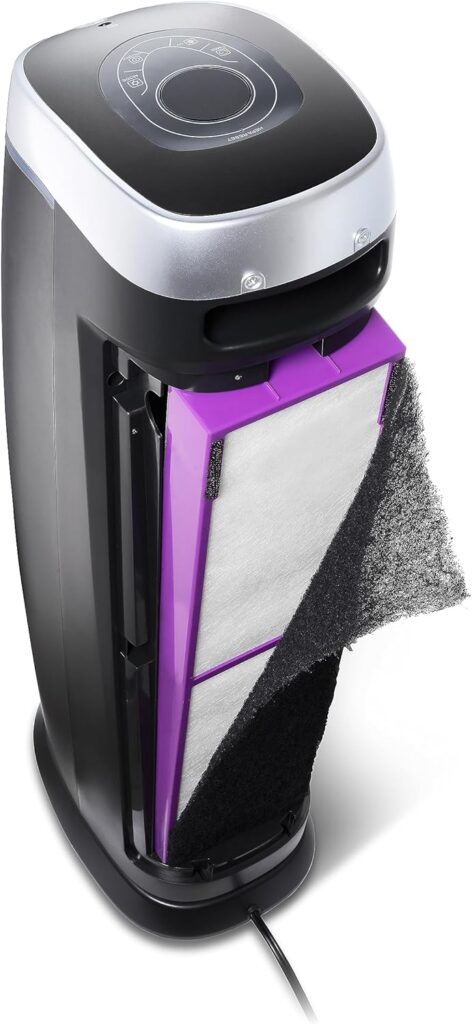 Germ Guardian Air Purifier with HEPA 13 Pet Filter, Removes 99.97% of Pollutants, Covers Large Room up to 915 Sq. Foot in 1 Hr, UV-C Light Helps Reduce Germs, Zero Ozone Verified, 28, Gray, AC5250PT