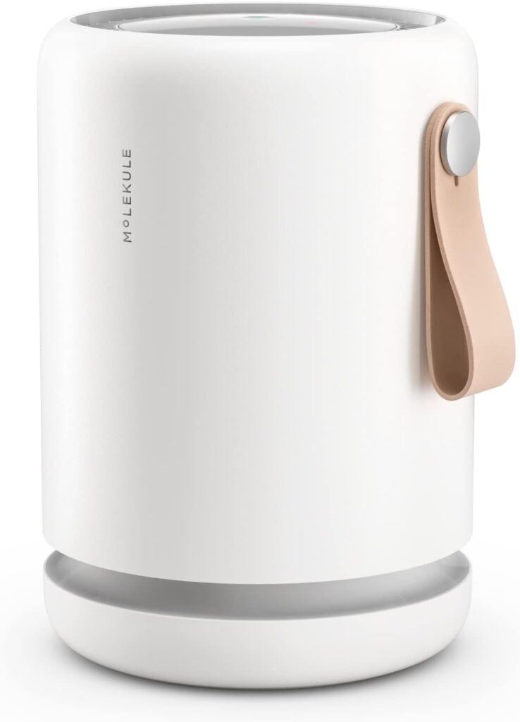 Molekule Air Mini+ | Air Purifier for Small Home Rooms up to 250 sq. ft. with PECO-HEPA Tri-Power Filter for Mold, Smoke, Dust, Bacteria, Viruses  Pollutants for Clean Air - White, Alexa-Compatible