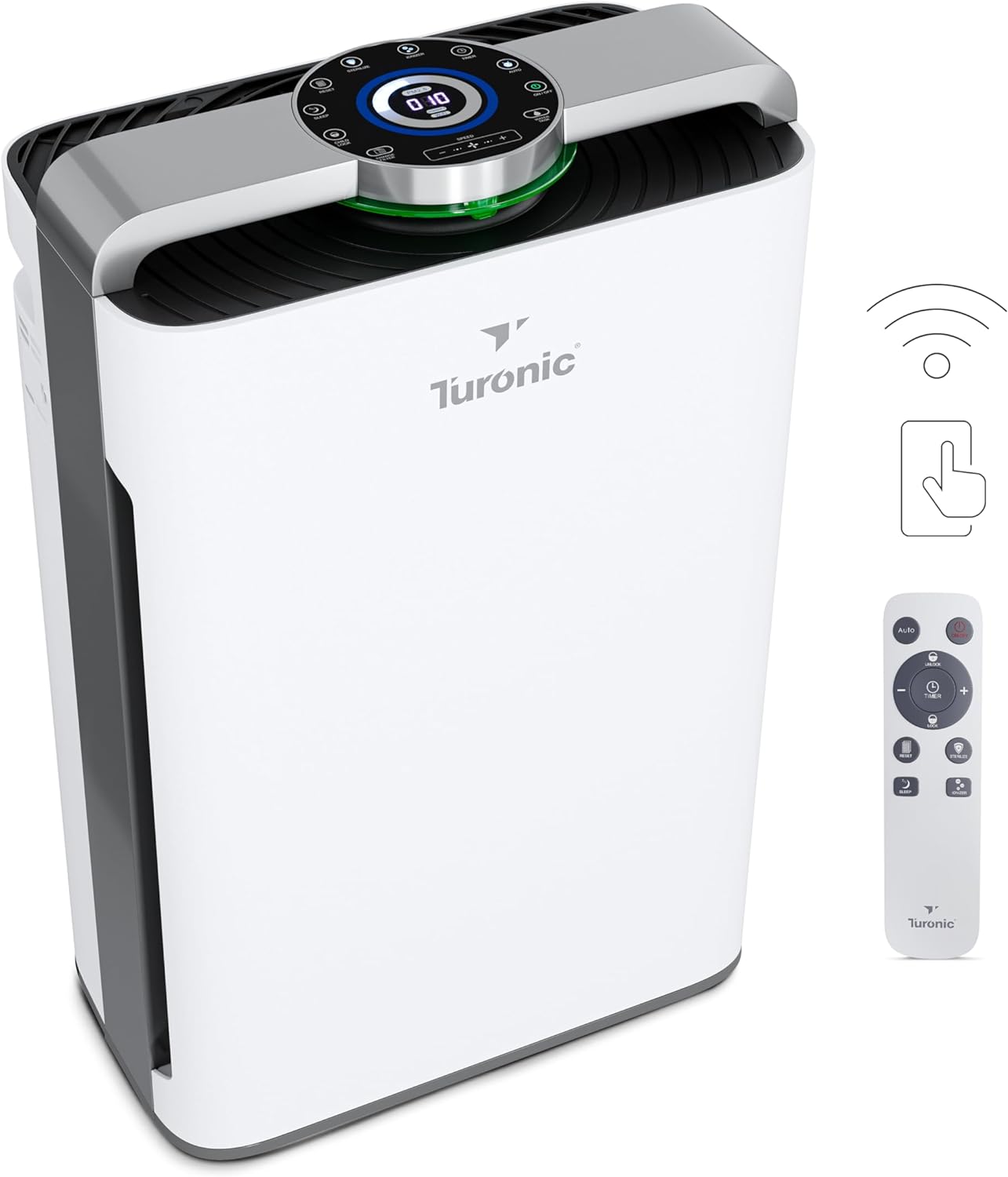Turonic PH950 - Air Purifier And Humidifier Combo, Large Room Air Cleaner For Home - up to 4200 Sq Ft, 8-Stage Purification w/True Hepa 13 Filter, UV Light  Ionizer, Smart Auto Mode, Wi-Fi control